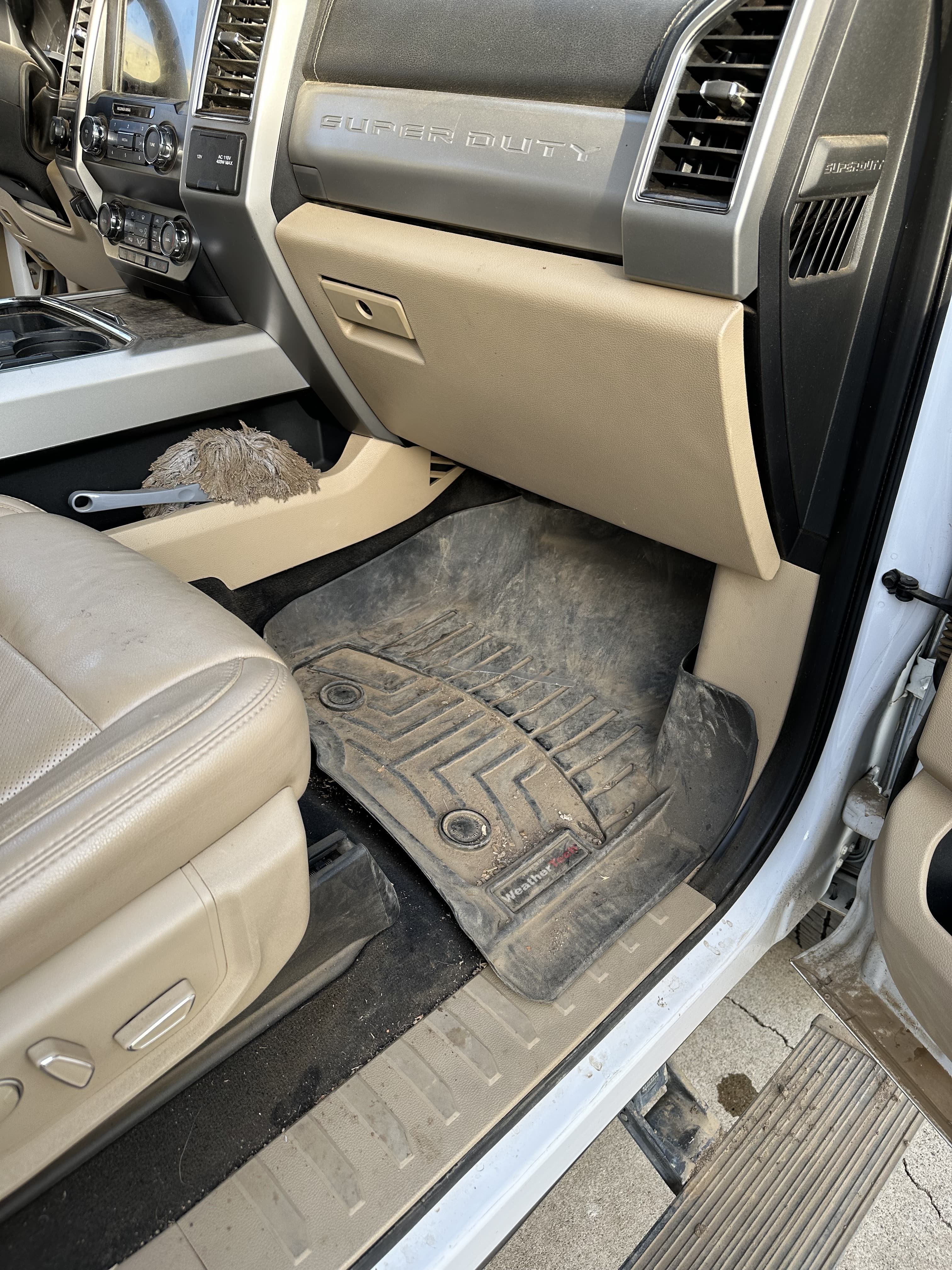 Passenger Seat Before Cleaning